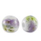 Keramik Perle Rund 8mm White-lilac purple